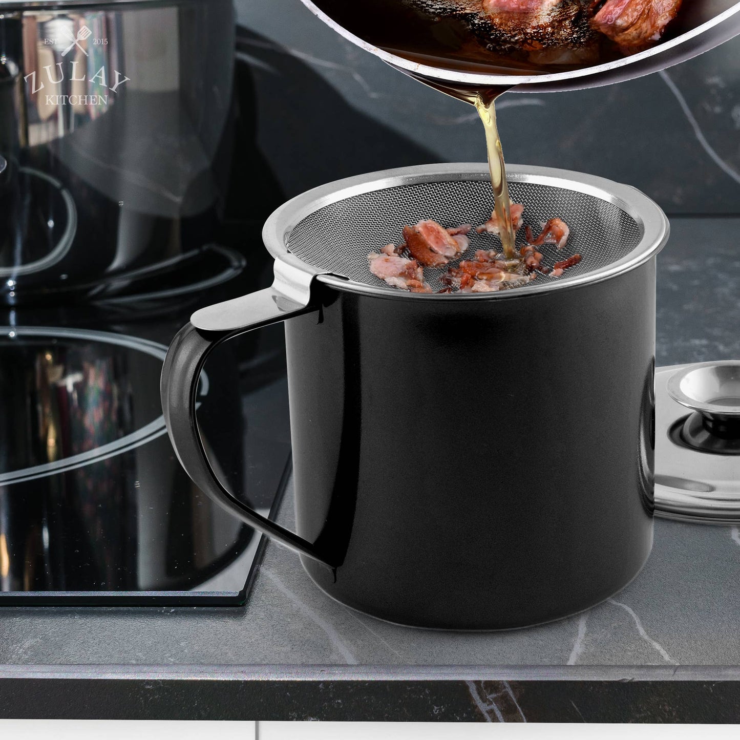 Bacon Grease Container with Strainer